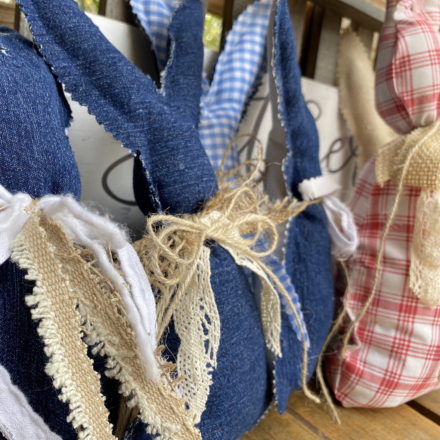 Rustic Fabric Bunny (Denim)