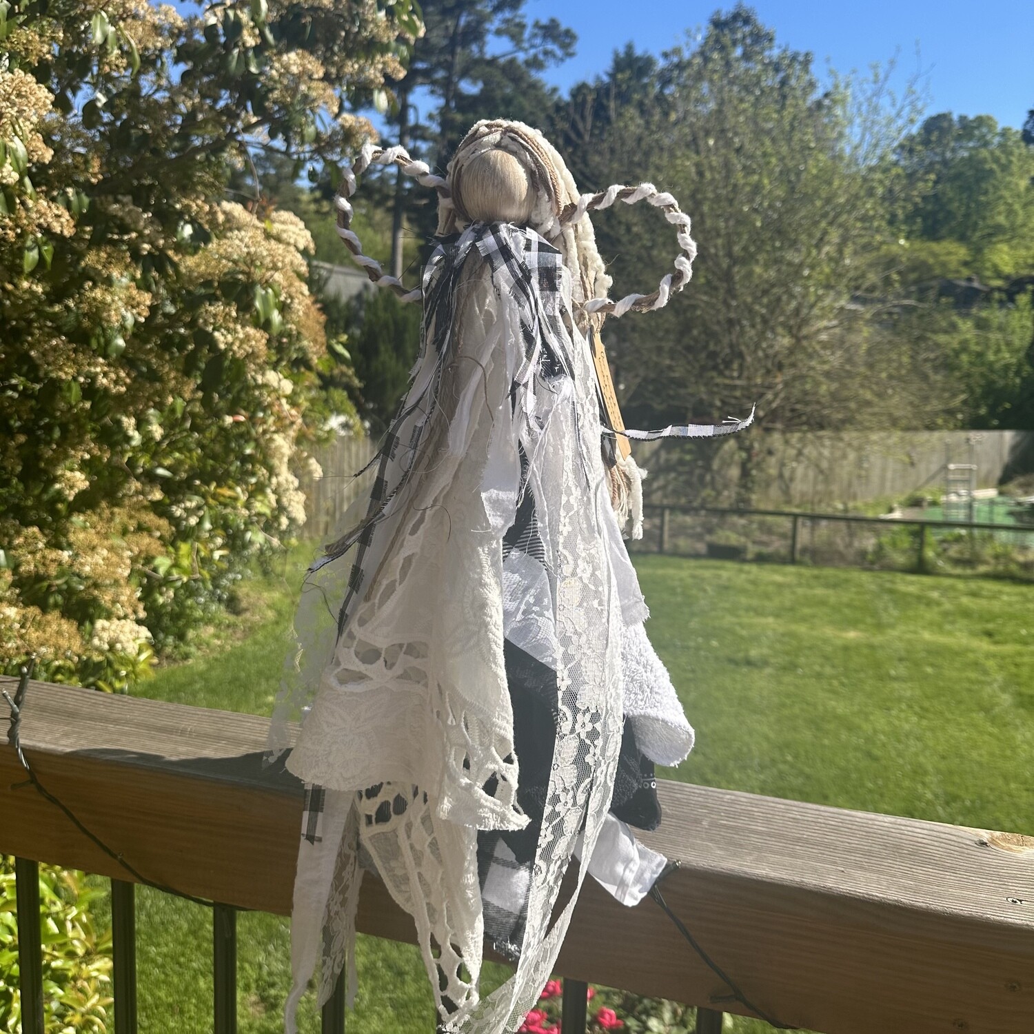 Custom Hanging Rustic Black & White Angel