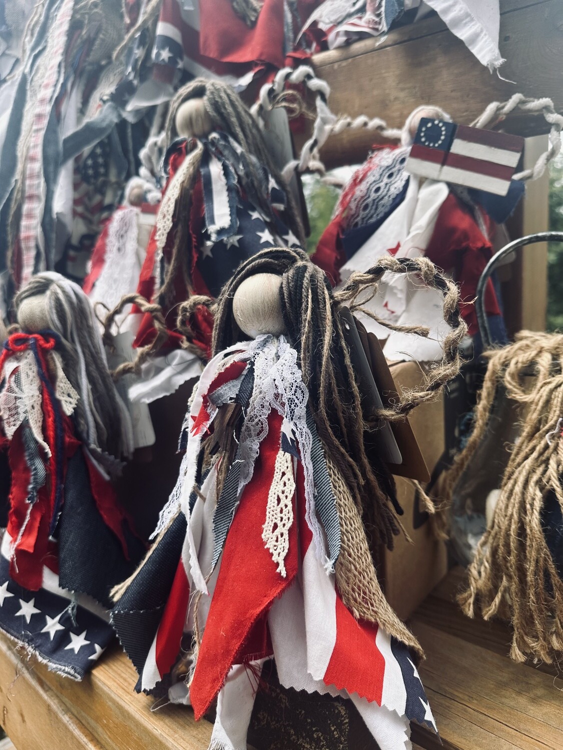 Rustic American Angel II (wood &amp; fabric)