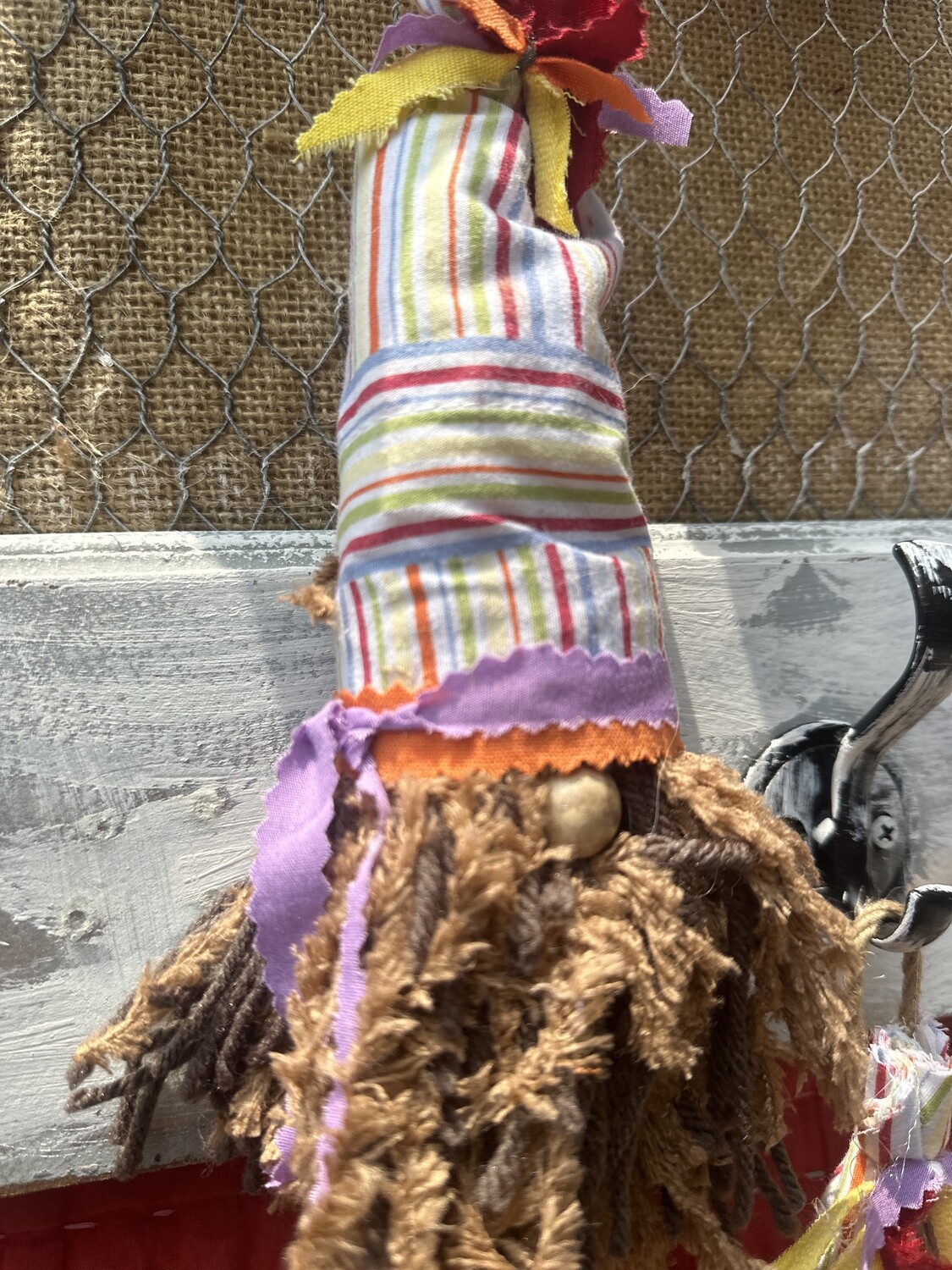 Rainbow Gnome (shaggy brown beard/hair)