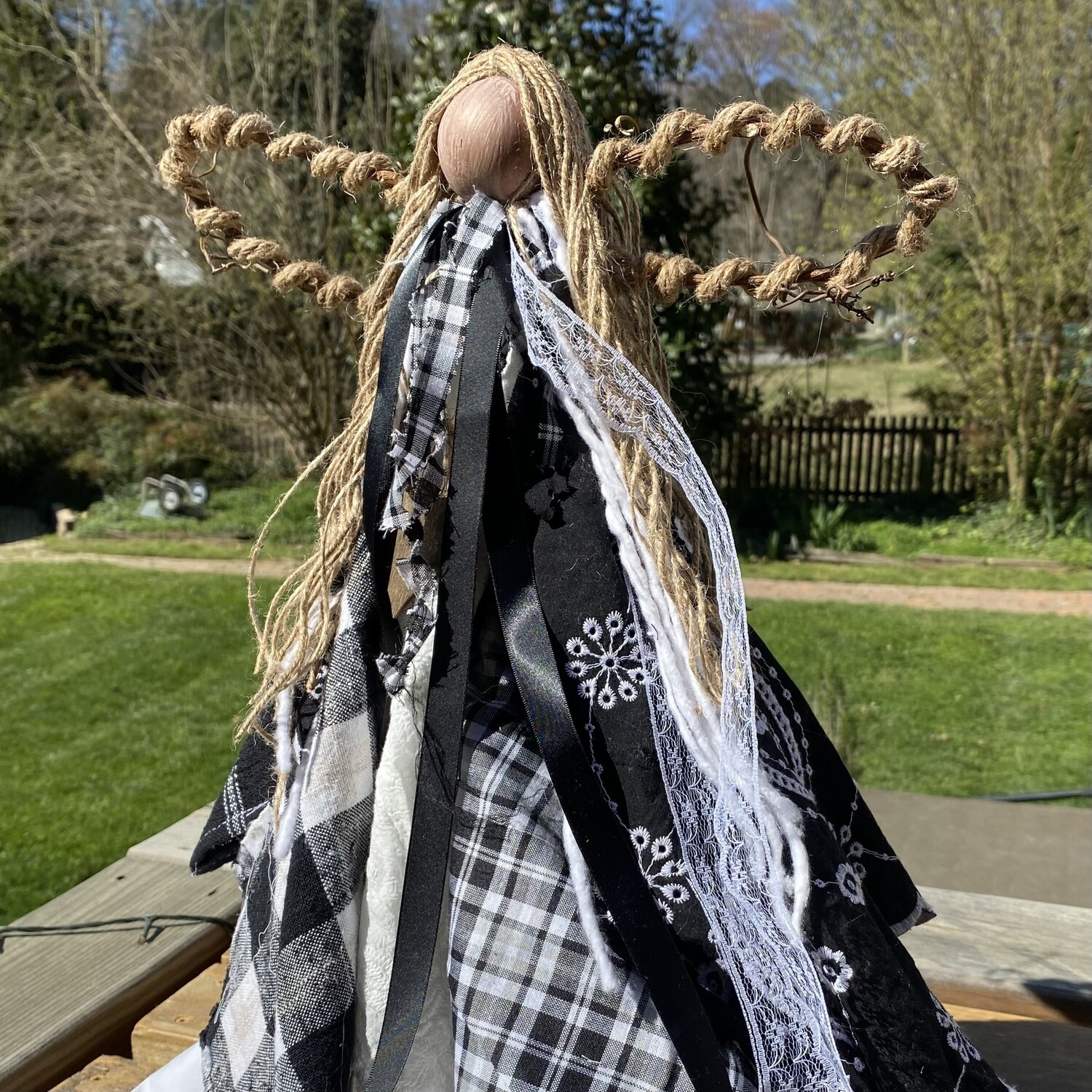 Custom Rustic Black & White Angel