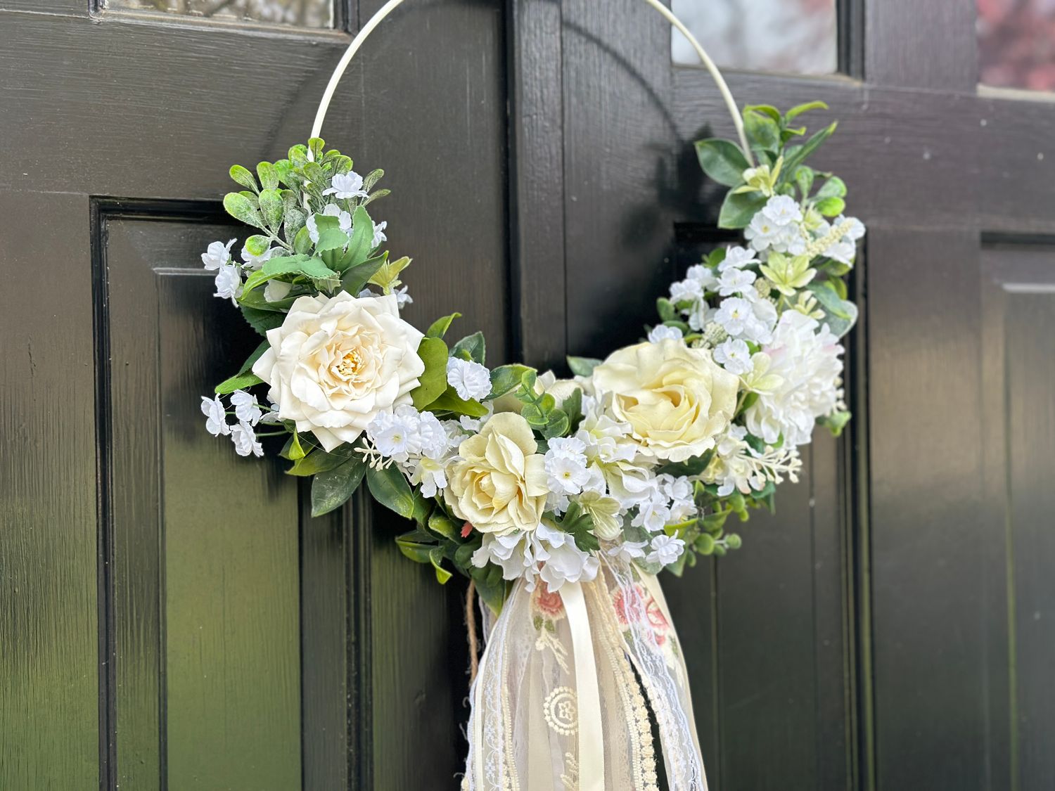 Wedding Floral and Ribbon Wreath