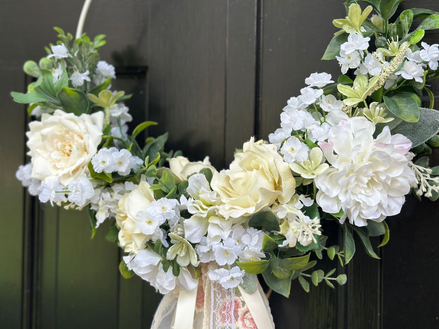 Wedding Floral and Ribbon Wreath