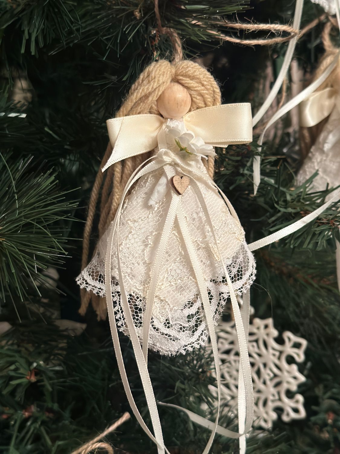 Angel Ornaments made from Vintage Wedding Dress