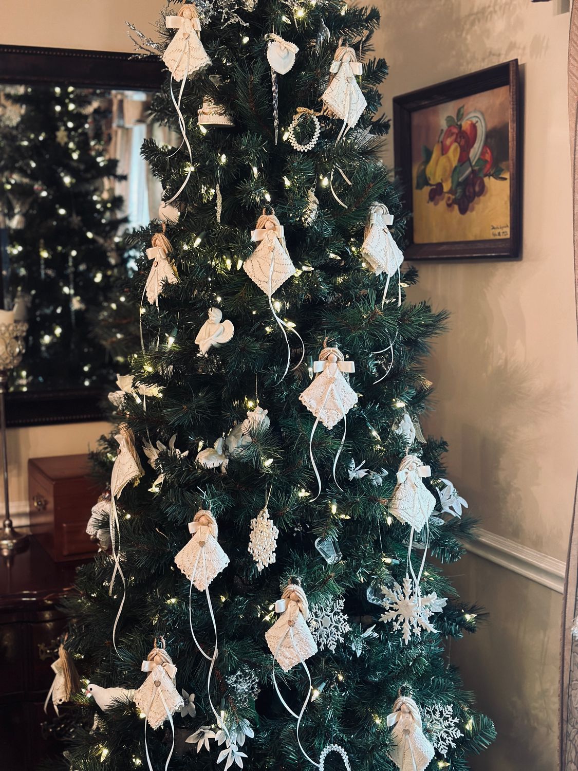 Antique Tablecloth Victorian Angel Ornaments