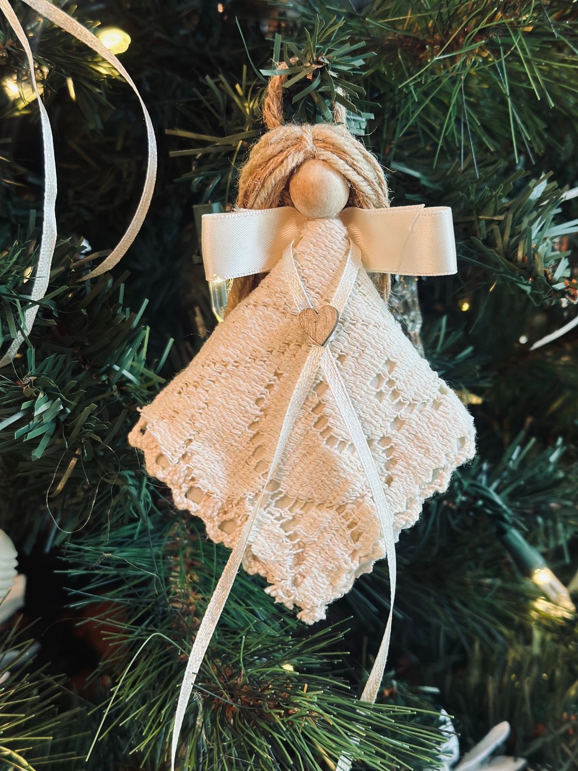 Antique Tablecloth Victorian Angel Ornaments