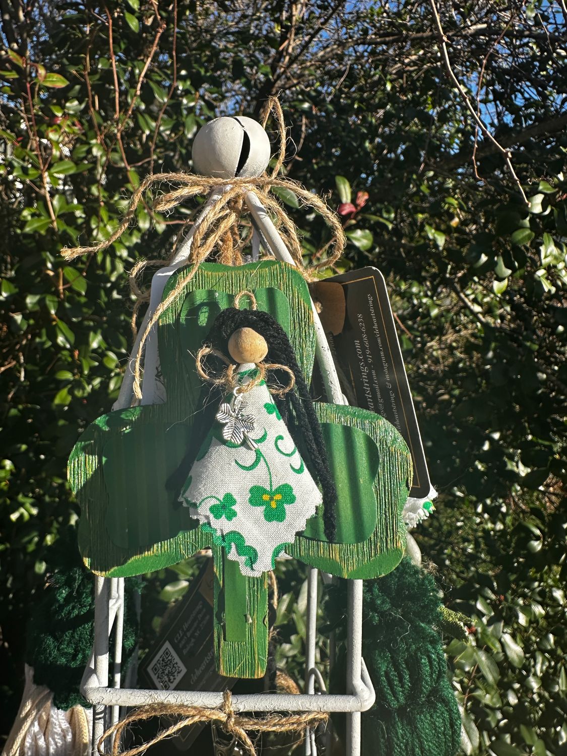 Small Irish Angel with Shamrock Charm