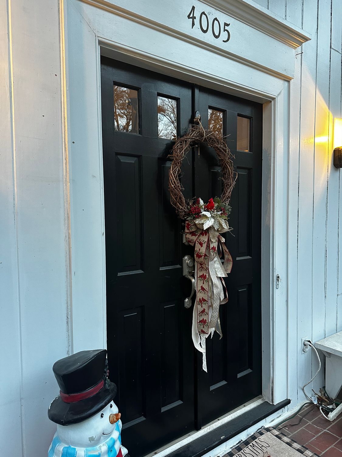 Cardinal Grapevine and Floral Wreath