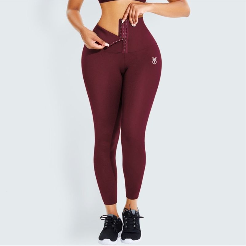 High Waist leggings Burgandy $20.00