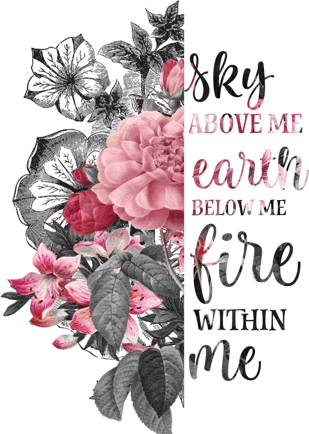 Sky Above Me Floral Print T Shirt