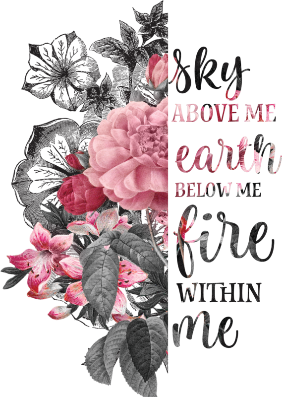 Sky Above Me Floral Print T Shirt