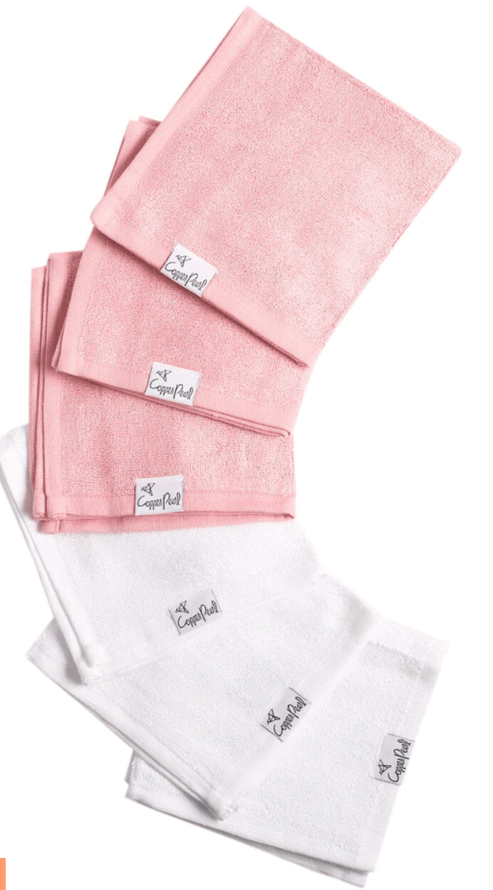 Darling Pink and White Washcloth Set