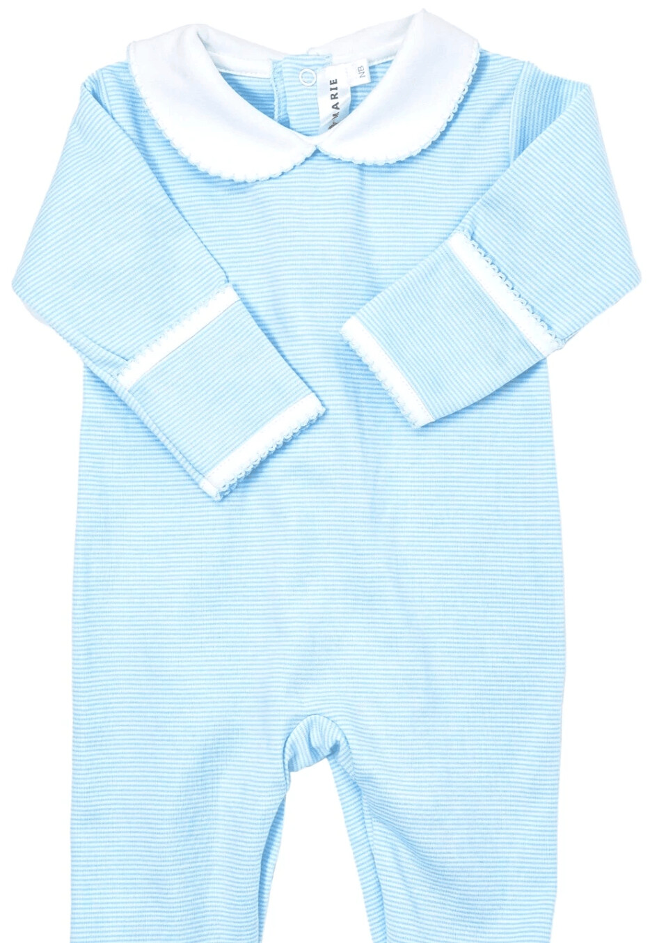 Baby Jack Footie in Blue Mini Stripe