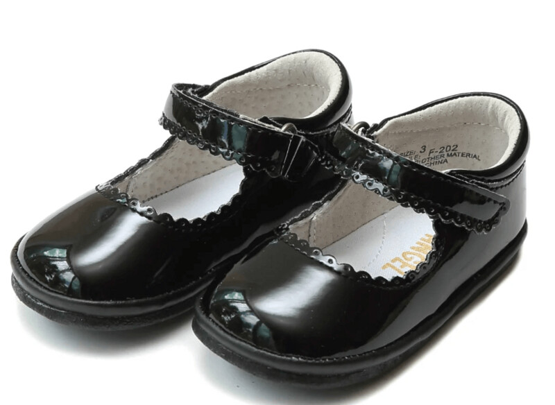 Patent Black Scalloped Mary Jane