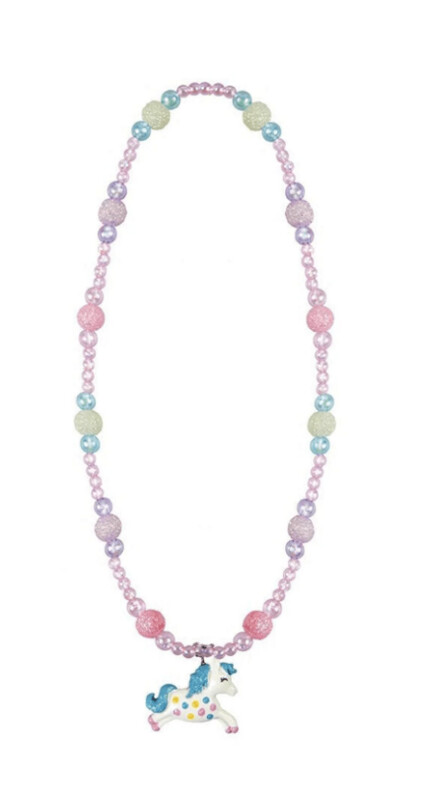 Prancing Blue Pony Necklace