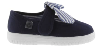 Victoria Bow Shoes in Marino (Navy Blue)