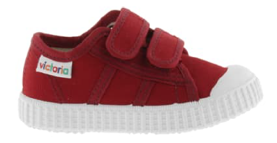 Victoria Velcro Shoes in Carmin (Deep Red)