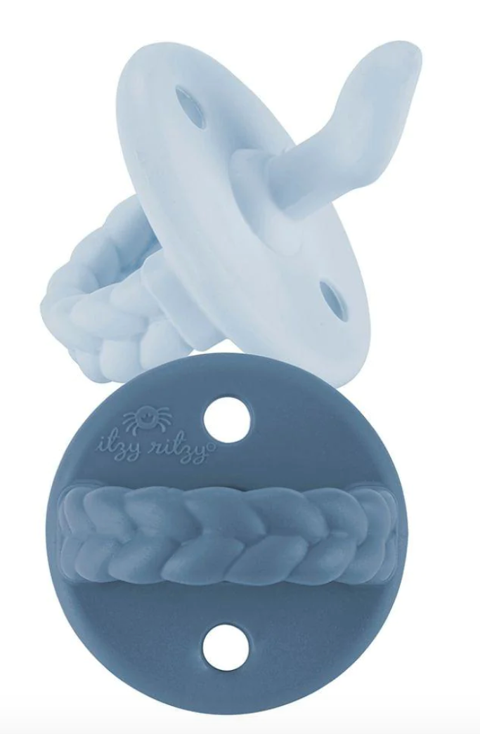 Sweetie Soother Orthodontic Pacifier Set- Sky and Surf