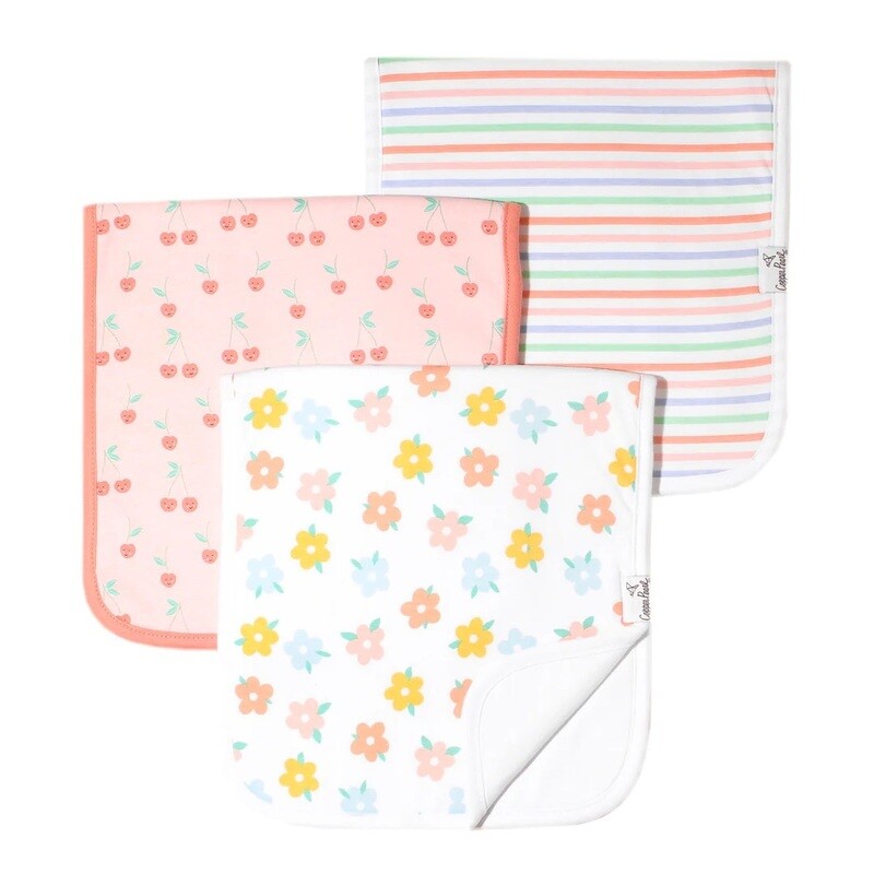 Copper Pearl Cheery Burp Cloths