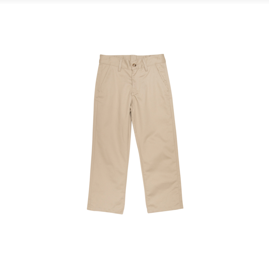 Prep School Pants- Twill in Keenland Khaki with Nantucket Navy Stork