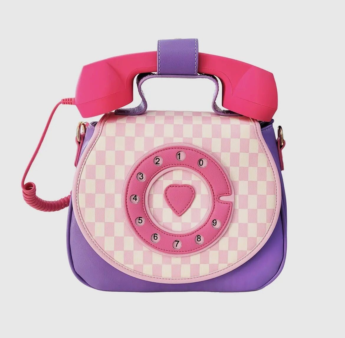 Pastel Checkerboard Ring Ring Phone Convertible Handbag