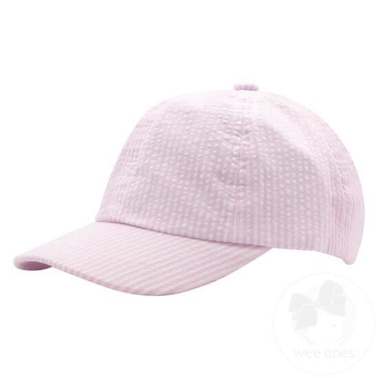 Seersucker Ballcap in Pink