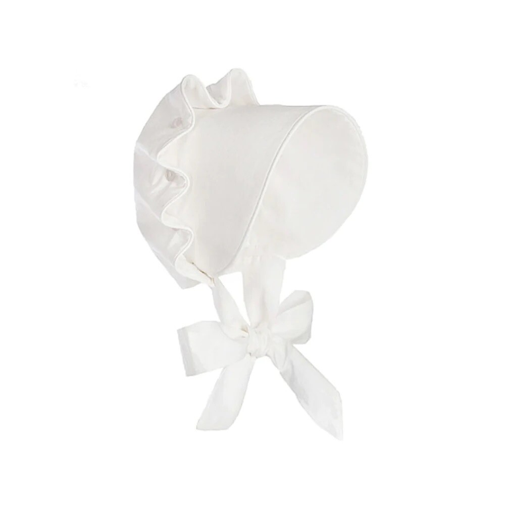 Worth Ave. White Broadcloth Bonnet