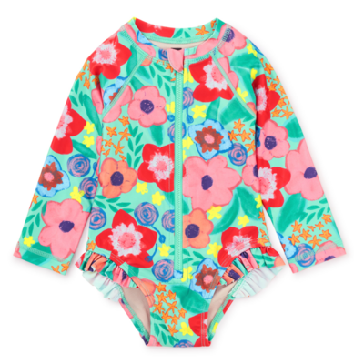 Painterly Floral Rash Guard Baby Swimsuit