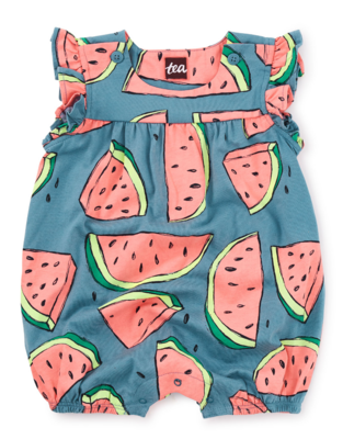 Watermelons Flutter Sleeve Baby Romper