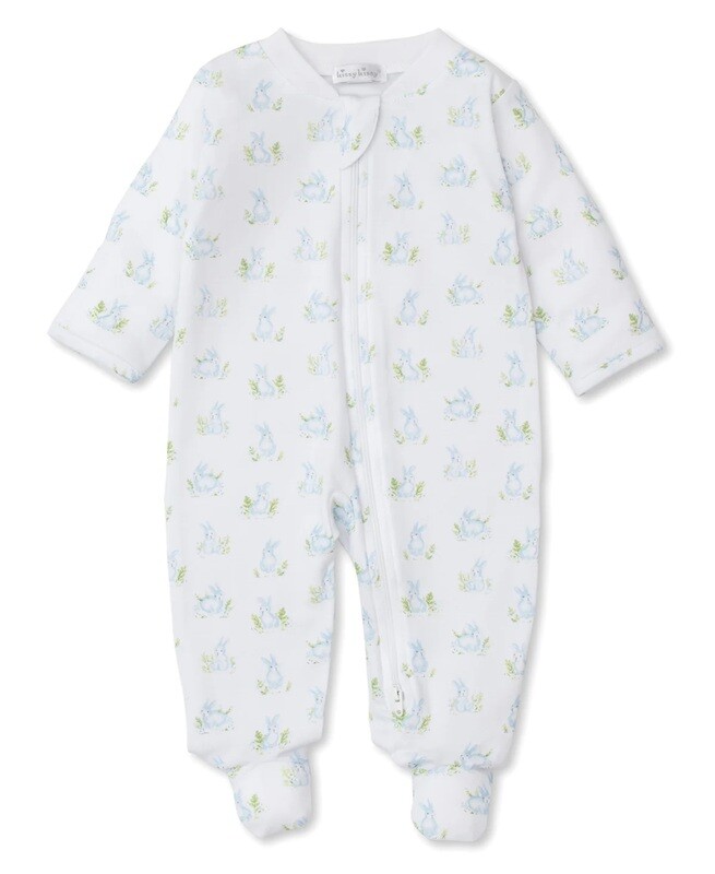 Blue Cottontail Footie with Zipper