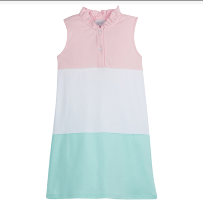 Pink Color Block Hastings Polo Dress in Ice Cream