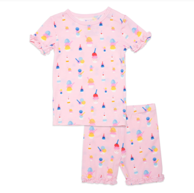 Pink Sundae Funday Modal Magnetic No Drama Pajama Short Sleeve Set