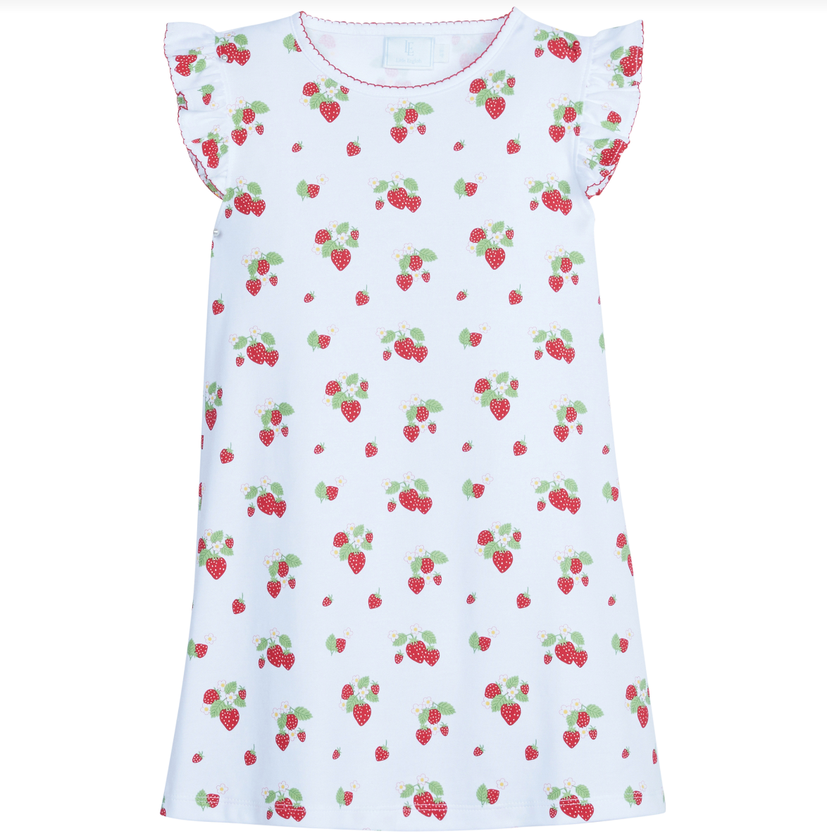 Strawberries Angel Sleeve Dress, Sizw: 2T
