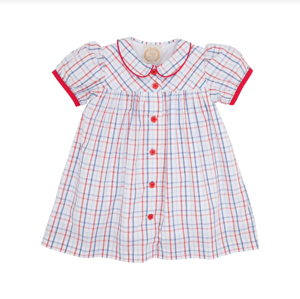 Tabitha's Teacher's Pet Dress in Whitehall Windowpane/Richmond Red