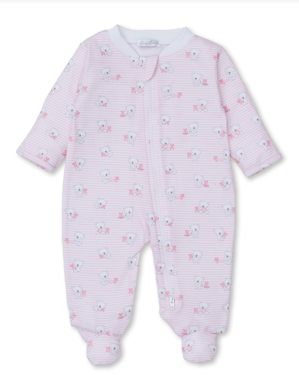 Pink Beary Best Friends Footie with Zipper