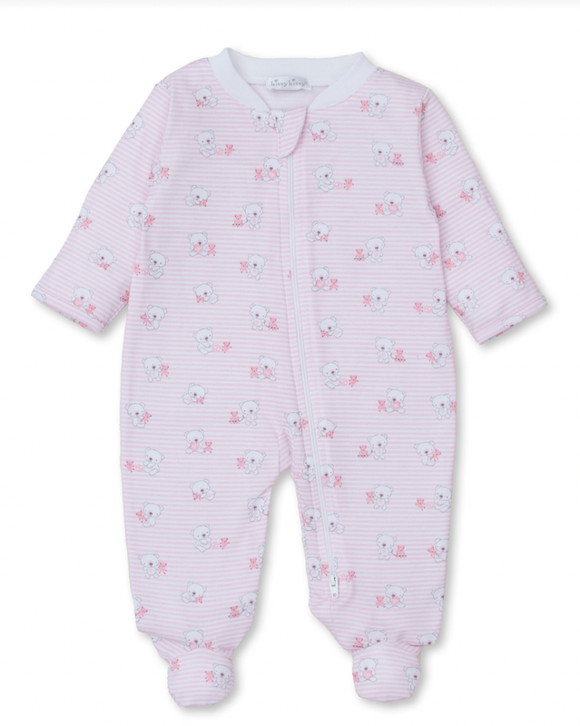Pink Beary Best Friends Footie with Zipper