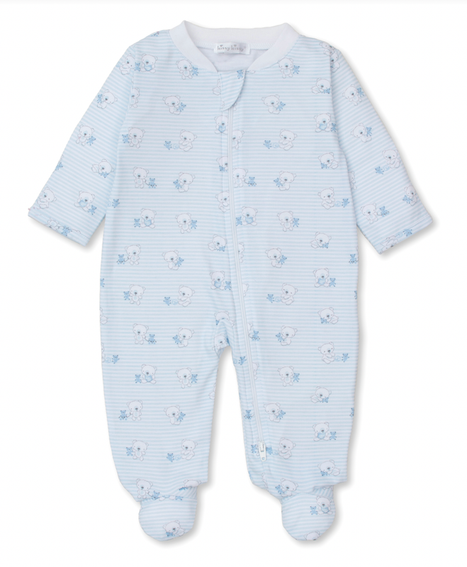 Blue Beary Best Friends Footie with Zipper