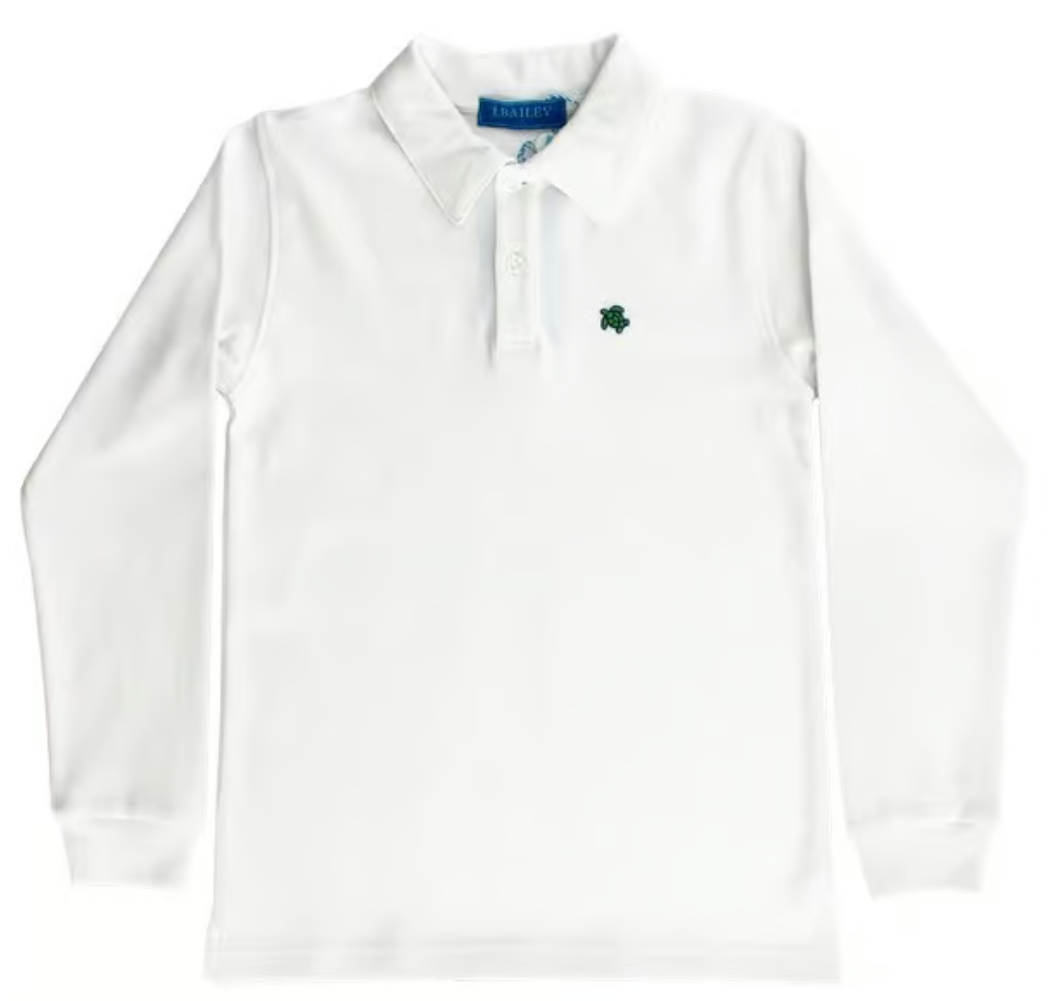 White Long Sleeve Polo