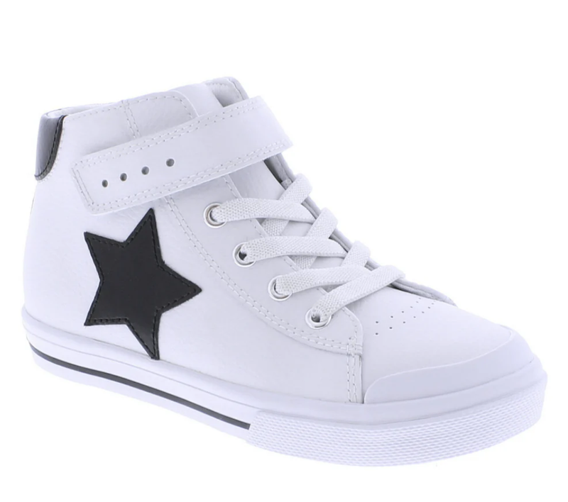 Riley White/Black Leather Rubber Sole Shoes
