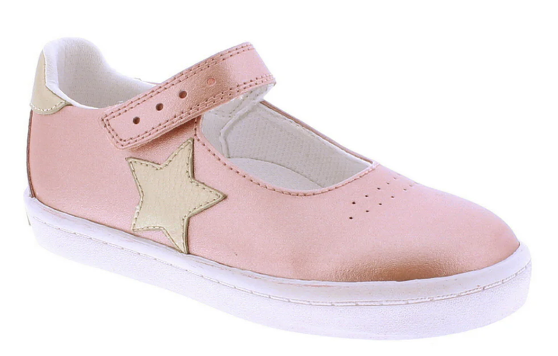 Stella Rose/Gold Leather Rubber Sole Shoes