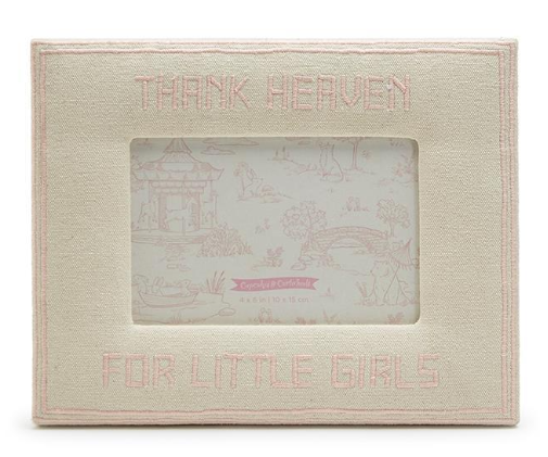Thank Heaven 4x6" Embroidered Photo Frame, Design: Thank Heaven for Little Girls