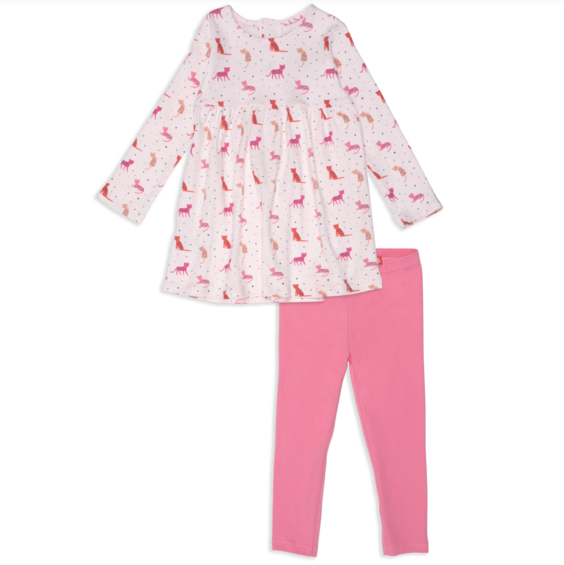 Cheetah Bonita Organic Cotton Magnetic Toddler Dress with Leggings