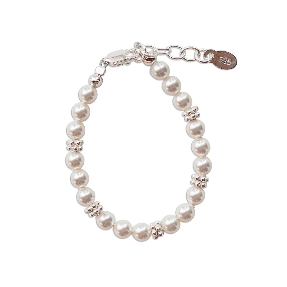 Victoria Silver Bracelet with Pearls & Daisy Accent