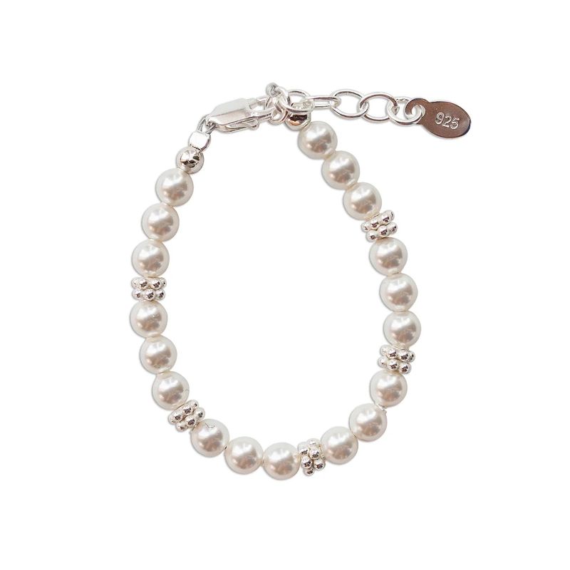Victoria Silver Bracelet with Pearls & Daisy Accent