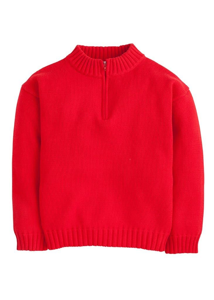 Red Quarter Zip Sweater
