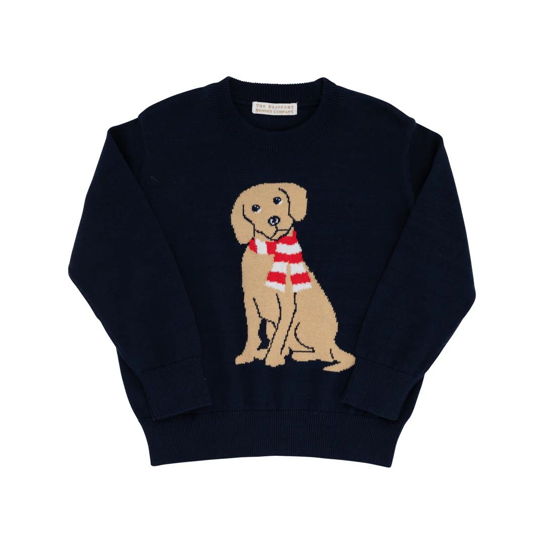 Nantucket Navy Dog Intarsia Sweater