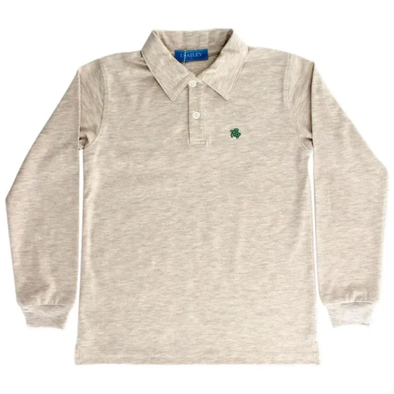 Oatmeal Long Sleeve Polo