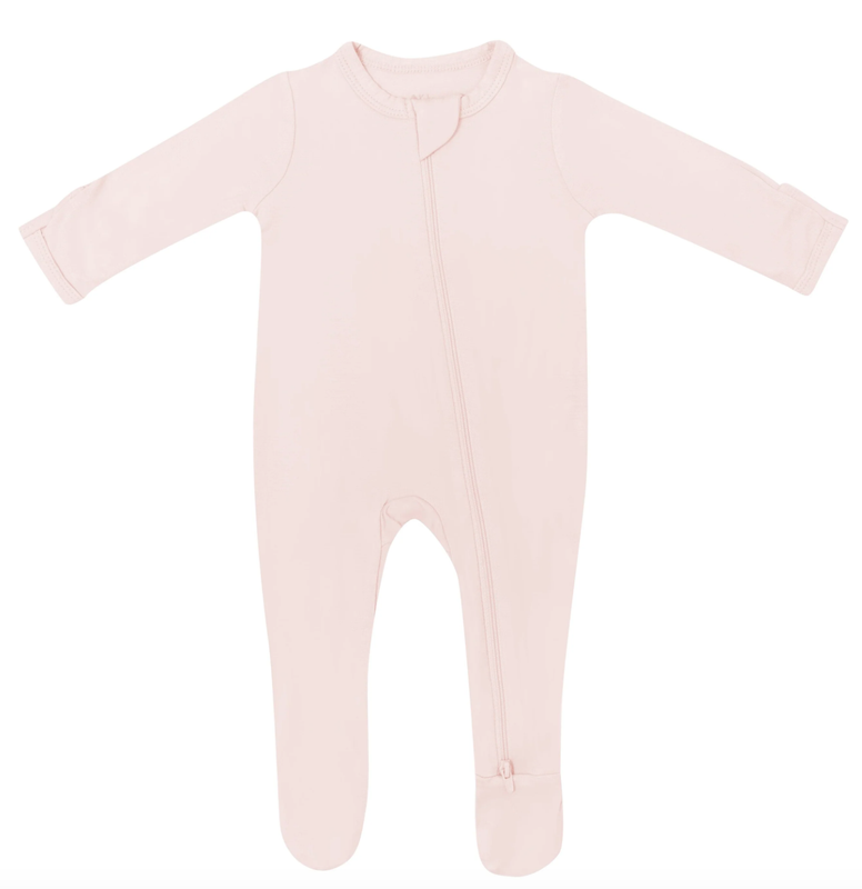 Zippered Footie in Blush