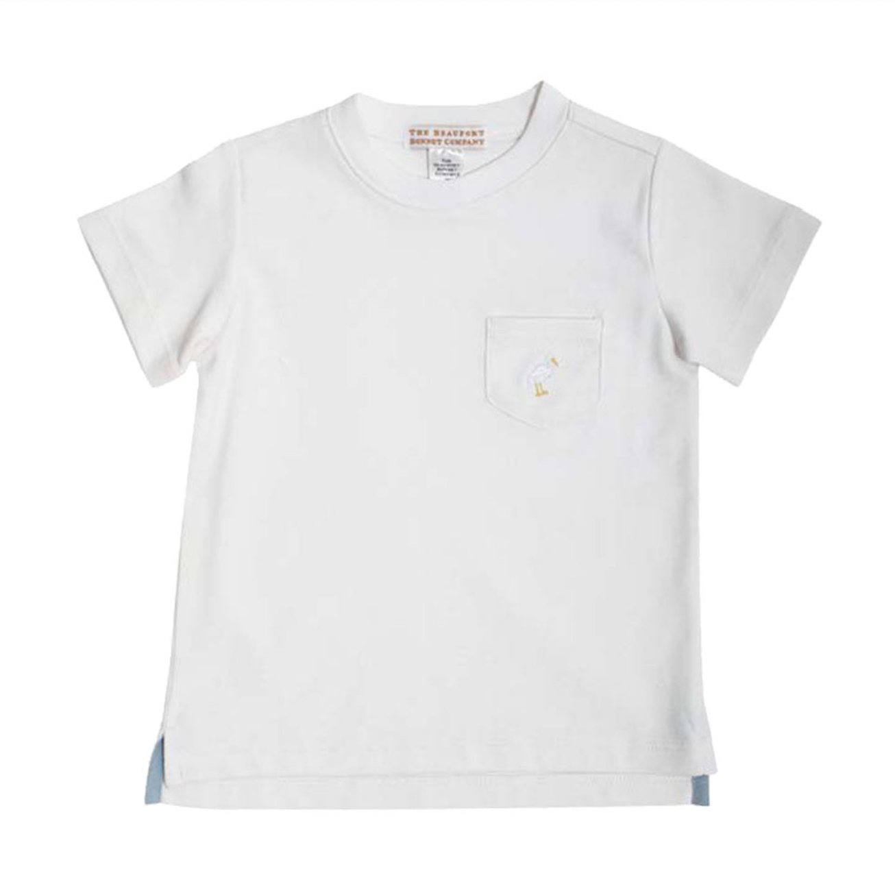 Carter Crew Neck with Pocket in Worth Avenue White and Multicolor Stork