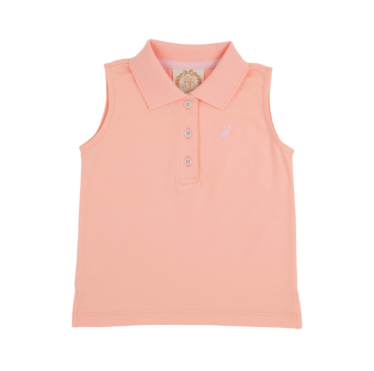 Sleeveless Anna Price Polo in Pompano Peach and Palm Beach Pink